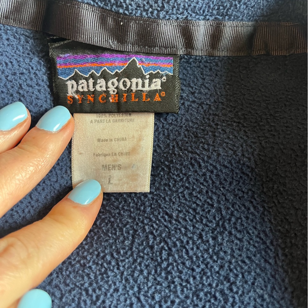 Patagonia Men’s Full Zip Fleece Jacket – Size Large – Blue - Picture 2 of 6